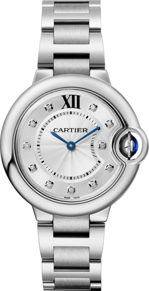  Shop Authentic Cartier Ballon Bleu De Cartier Diamonds Silver Dial Silver Steel Strap Watch for Women - W4BB0022 - Luxxuri