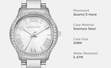  Shop Authentic Michael Kors Sage Three-Hand Mother of Pearl White Dial Silver Steel Strap Watch for Women - MK4824 - Luxxuri