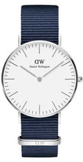  Shop Authentic Daniel Wellington Classic Bayswater White Dial Blue NATO Strap Watch For Women - DW00100280 - Luxxuri