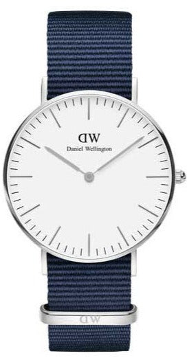  Shop Authentic Daniel Wellington Classic Bayswater White Dial Blue NATO Strap Watch For Women - DW00100280 - Luxxuri