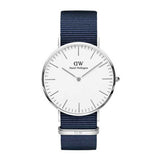  Shop Authentic Daniel Wellington Classic Bayswater White Dial Blue NATO Strap Watch For Men - DW00100276 - Luxxuri