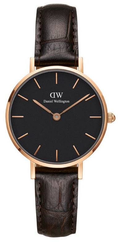  Shop Authentic Daniel Wellington Classic Petite York Black Dial Brown Leather Strap Watch For Women - DW00100226 - Luxxuri