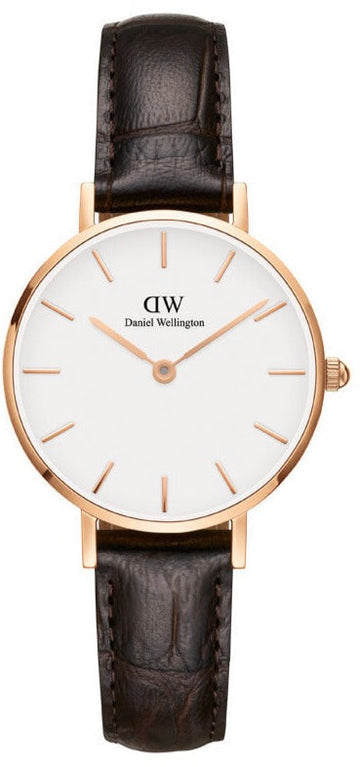  Shop Authentic Daniel Wellington Classic Petite York White Dial Brown Leather Strap Watch For Women - DW00100232 - Luxxuri