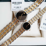  Shop Authentic Movado Veturi Quartz Black Dial Two Tone Steel Strap Watch for Women - 0606933 - Luxxuri