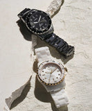  Shop Authentic Fossil FB-01 Three-Hand Black Dial Black Ceramic Strap Watch for Women - CE1108 - Luxxuri