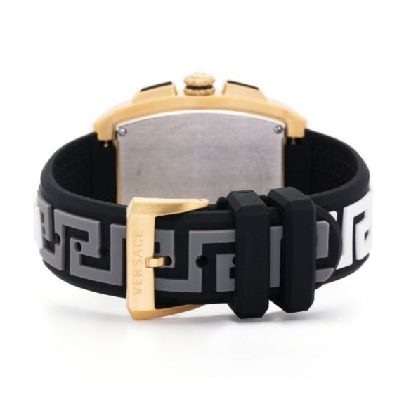  Shop Authentic Versace Dominus Chronograph Gold Dial Black Silicone Strap Watch For Men - VE6H00223 - Luxxuri