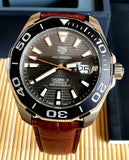  Shop Authentic Tag Heuer Aquaracer Caliber 5 Black Dial Brown Leather Strap Watch for Men - WAY201M.FC6474 - Luxxuri