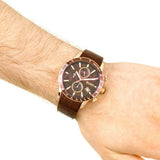  Shop Authentic Hugo Boss Rafale Chronograph Brown Dial Brown Leather Strap Watch For Men - 1513392 - Luxxuri