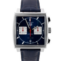  Shop Authentic Tag Heuer Monaco Automatic Chronograph Blue Dial Blue Leather Strap Watch for Men - CBL2111.FC6453 - Luxxuri