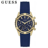  Shop Authentic Guess Catalina Blue Gold Tone Blue Silicone Strap Watch For Women - W0562L2 - Luxxuri