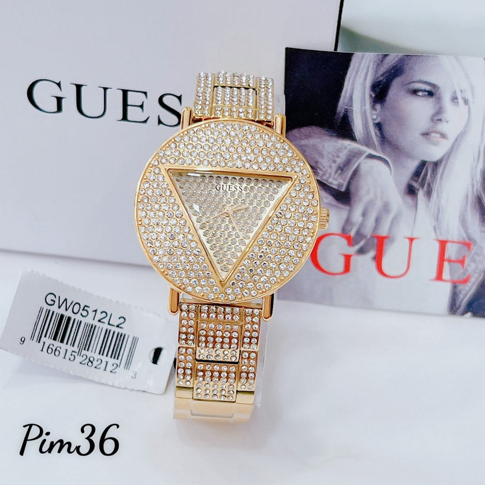  Shop Authentic Guess Trend Diamonds Gold Dial Gold Steel Strap Watch for Women - GW0512L2 - Luxxuri