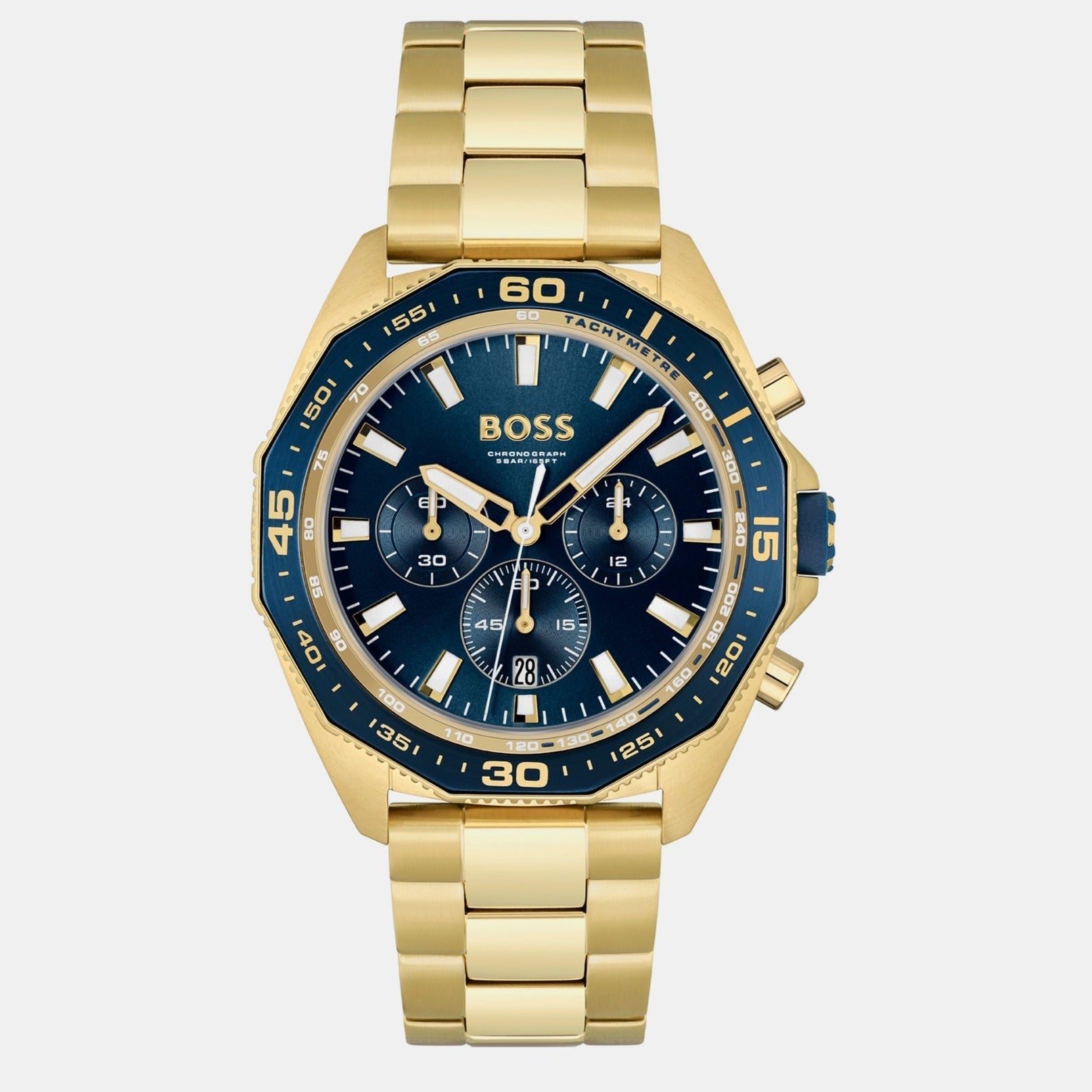  Shop Authentic Hugo Boss Energy Chronograph Blue Dial Gold Steel Strap Watch For Men - 1513973 - Luxxuri