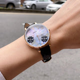  Shop Authentic Fossil Jacqueline Mother of Pearl Dial Black Leather Strap Watch for Women - ES4535 - Luxxuri