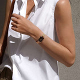  Shop Authentic Daniel Wellington Quadro Melrose Black Dial Rose Gold Mesh Bracelet Watch For Women - DW00100432 - Luxxuri