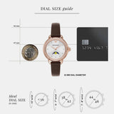 Shop Authentic Emporio Armani Mia Moonphase Silver Dial Brown Leather Strap Watch For Women - AR11568 - Luxxuri