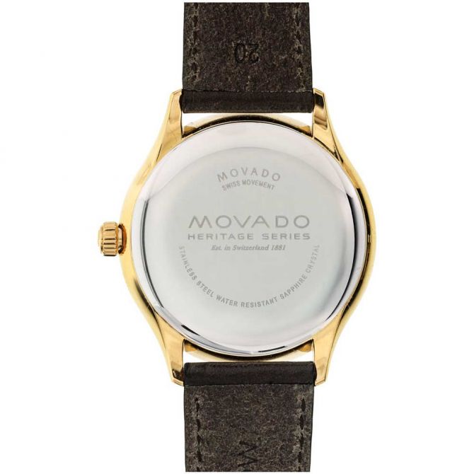  Shop Authentic Movado Heritage Calendoplan Beige Dial Brown Leather Strap Watch for Men - 3650003 - Luxxuri