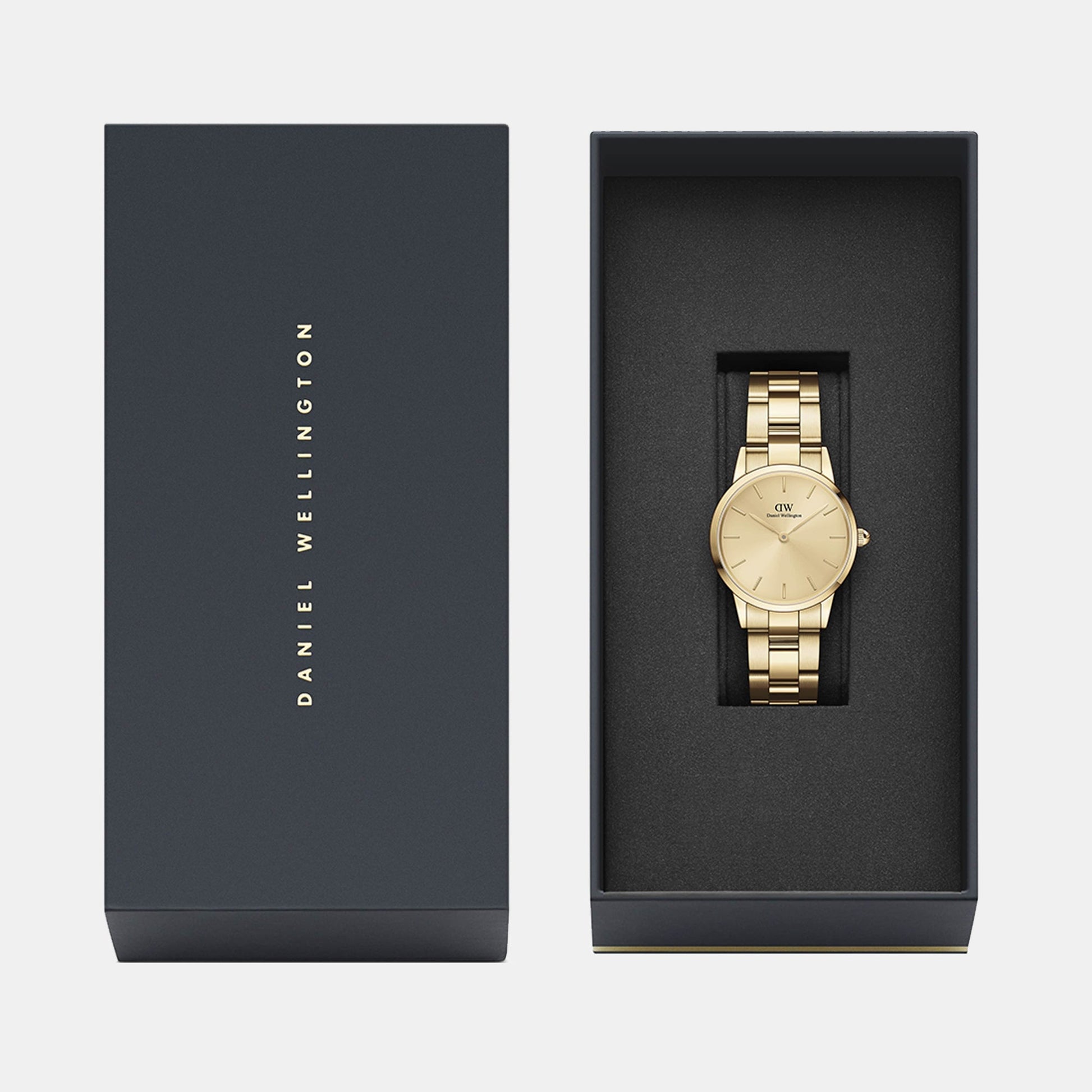  Shop Authentic Daniel Wellington Iconic Link Unitone Gold Dial Gold Steel Strap Watch For Women - DW00100403 - Luxxuri