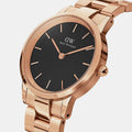  Shop Authentic Daniel Wellington Iconic Link Black Dial Rose Gold Steel Strap Watch for Women - DW00100210 - Luxxuri