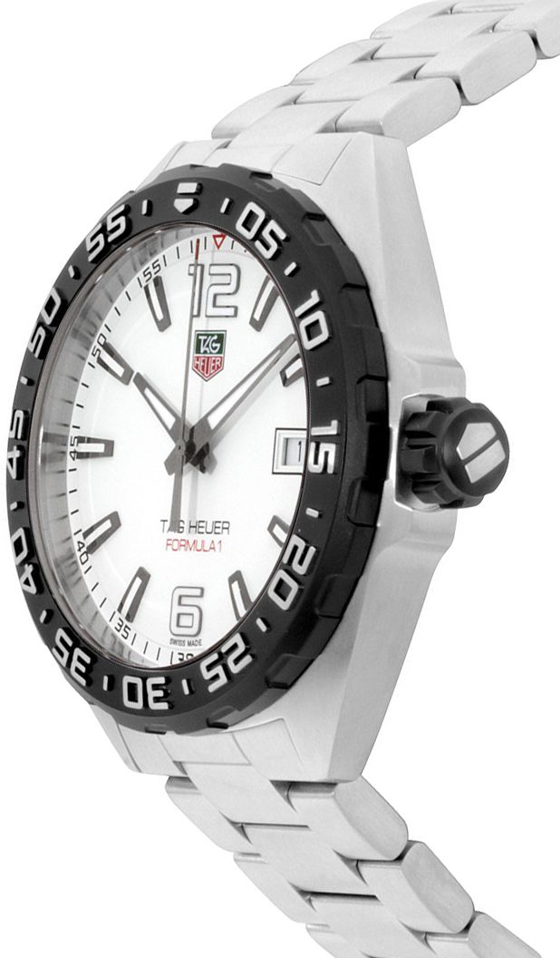 Tag Heuer Formula 1 White Dial Silver Steel Strap Watch for Men - WAZ1111.BA0875