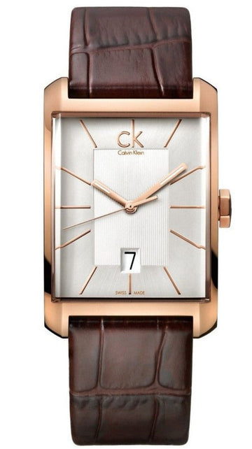  Shop Authentic Calvin Klein Window Silver Dial Brown Leather Strap Watch for Men - K2M21620 - Luxxuri