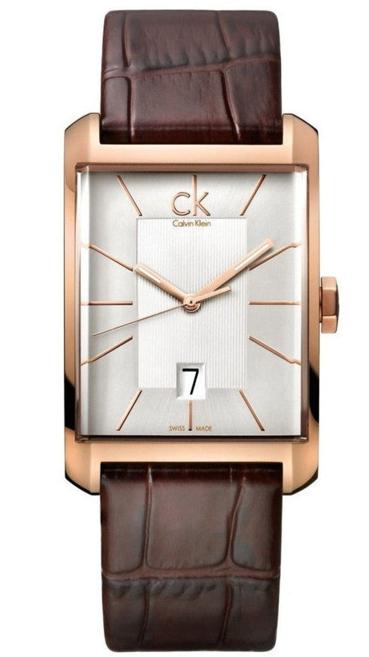 Shop Authentic Calvin Klein Window Silver Dial Brown Leather Strap Watch for Men - K2M21620 - Luxxuri