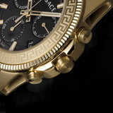  Shop Authentic Versace Greca Action Chronograph Black Dial Gold Steel Strap Watch For Men - VE3J00622 - Luxxuri