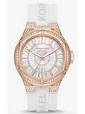  Shop Authentic Michael Kors Lennox Three-Hand Crystals Dial White Silicone Strap Watch For Women - MK7248 - Luxxuri