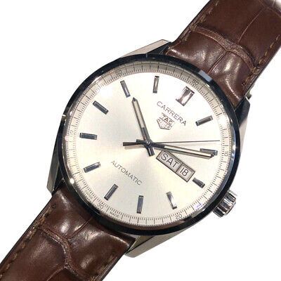  Shop Authentic Tag Heuer Carrera Day Date Silver Dial Brown Leather Strap Watch for Men - WBN2011.FC6484 - Luxxuri