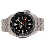  Shop Authentic Seiko 5 Sports Automatic GMT Black Dial Silver Steel Strap Watch For Men - SSK001K1 - Luxxuri