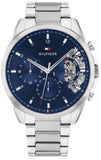  Shop Authentic Tommy Hilfiger Baker Quartz Blue Dial Silver Steel Strap Watch For Men - 1710448 - Luxxuri