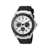  Shop Authentic Guess Legacy White Dial Black Rubber Strap Watch For Men - W1049G3 - Luxxuri