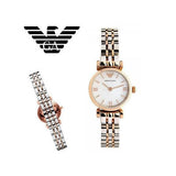  Shop Authentic Emporio Armani Mother of Pearl Dial Two Tone Steel Strap Watch For Women - AR1689 - Luxxuri