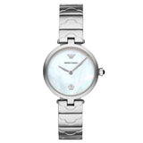  Shop Authentic Emporio Armani Mother of Pearl Dial Silver Steel Strap Watch For Women - AR11235 - Luxxuri