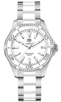 Tag Heuer Aquaracer Diamonds White Dial Two Tone Steel Strap Watch for Women - WAY131H.BA0914