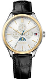  Shop Authentic Tommy Hilfiger Oliver Analog Silver Dial Black Leather Strap Watch for Men - 1791305 - Luxxuri