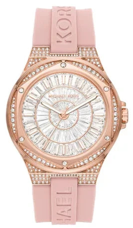  Shop Authentic Michael Kors Lennox Three-Hand Analog White Dial Pink Silicone Strap Watch For Women - MK7334 - Luxxuri