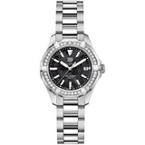  Shop Authentic Tag Heuer Aquaracer Quartz Diamonds Black Dial Silver Steel Strap Watch for Women - WAY131P.BA0748 - Luxxuri