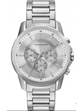  Shop Authentic Armani Exchange Outerbanks Chronograph Silver Dial Silver Steel Strap Watch For Men - AX7141 - Luxxuri