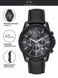  Shop Authentic Armani Exchange Banks Chronograph Black Dial Black Leather Strap Watch For Men - AX1724 - Luxxuri
