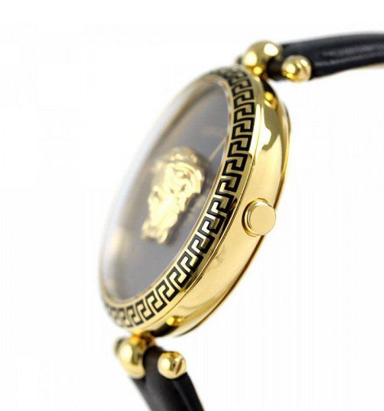  Shop Authentic Versace Palazzo Empire Black Dial Black Leather Strap Watch for Women - VCO020017 - Luxxuri