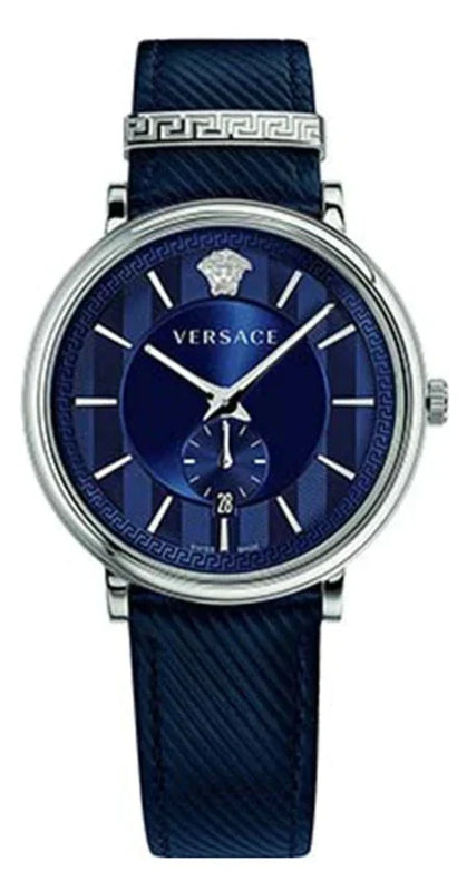  Shop Authentic Versace Menifesto Quartz Blue Dial Blue Leather Strap Watch For Men - VBQ01017 - Luxxuri