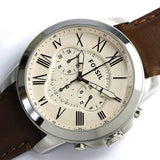  Shop Authentic Fossil Grant Chronograph White Dial Brown Leather Strap Watch for Men - FS4735 - Luxxuri