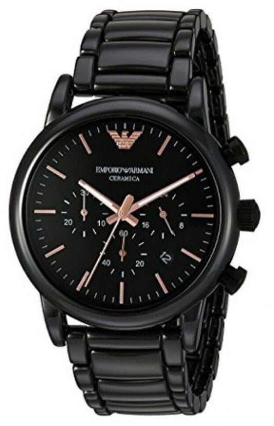  Shop Authentic Emporio Armani Luigi Ceramic Chronograph Black Dial Black Strap Watch For Men - AR1509 - Luxxuri
