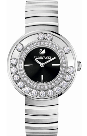  Shop Authentic Swarovski Lovely Crystal Black Dial Silver Steel Strap Watch for Women - 1160305 - Luxxuri