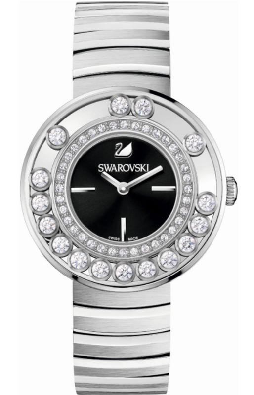 Shop Authentic Swarovski Lovely Crystal Black Dial Silver Steel Strap Watch for Women - 1160305 - Luxxuri