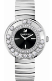  Shop Authentic Swarovski Lovely Crystal Black Dial Silver Steel Strap Watch for Women - 1160305 - Luxxuri