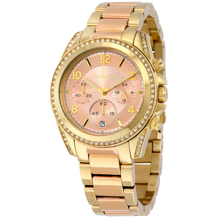  Shop Authentic Michael Kors Blair Chronograph Rose Gold Dial Two Tone Steel Strap Watch for Women - MK6316 - Luxxuri