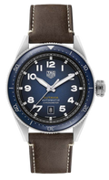 Tag Heuer Autavia Calibre 5 Automatic Blue Dial Brown Leather Strap Watch for Men - WBE5116.FC8266