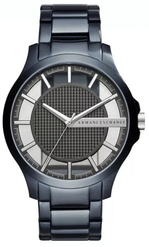  Shop Authentic Armani Exchange Hampton Skeleton Grey Dial Blue Steel Strap Watch For Men - AX2401 - Luxxuri