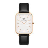  Shop Authentic Daniel Wellington Quadro White Dial Black Leather Strap Watch For Women - DW00100450 - Luxxuri